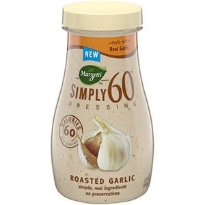 A jar of Simply 60 roasted garlic dressing