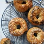 6 Bagels on a circular cooling rack