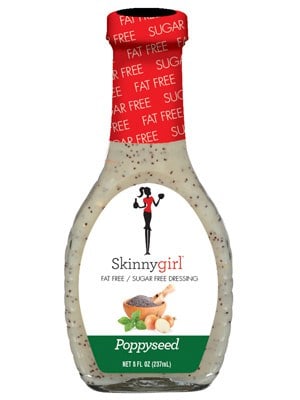 A bottle of skinnygirl poppyseed dressing