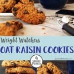 A plate of oat raisin cookies