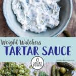 A small dish of tartar sauce