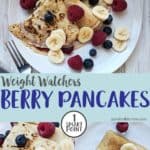 A plate of berry pancakes