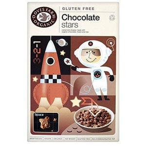 A box of Doves farm Chocolate stars