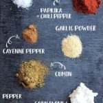 Spices for fajita seasoning mix on a black slate