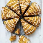 Some Pumpkin Spiced Scones on a white table