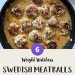 Swedish Meatballs in a skillet with a dish of courgette zoodles