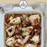 A dish of Chicken & bean casserole