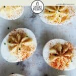 A plate of devilled eggs