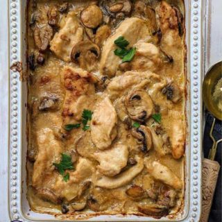 A dish of creamy chicken casserole weight watchers