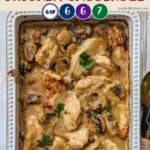 A close up picture of a casserole