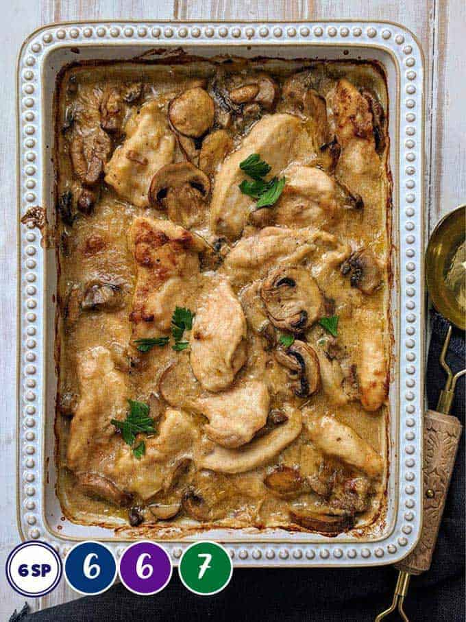 A dish of creamy casserole