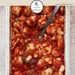 A dish of BBQ sausage casserole