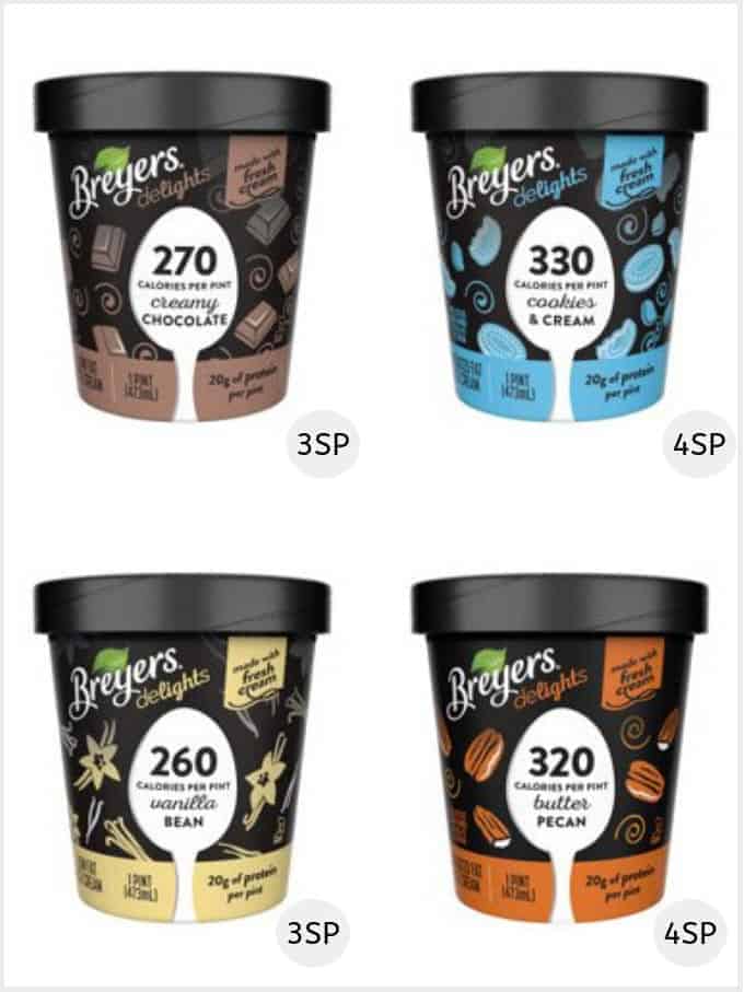 A selection of Breyers Delights ice creams