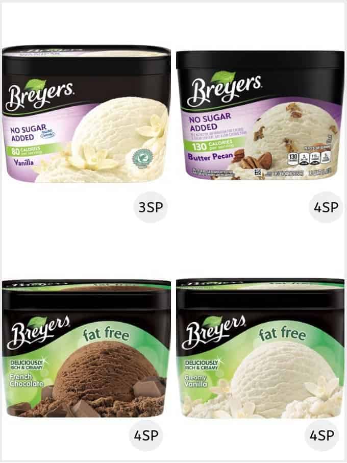 A selection of Breyers ice creams