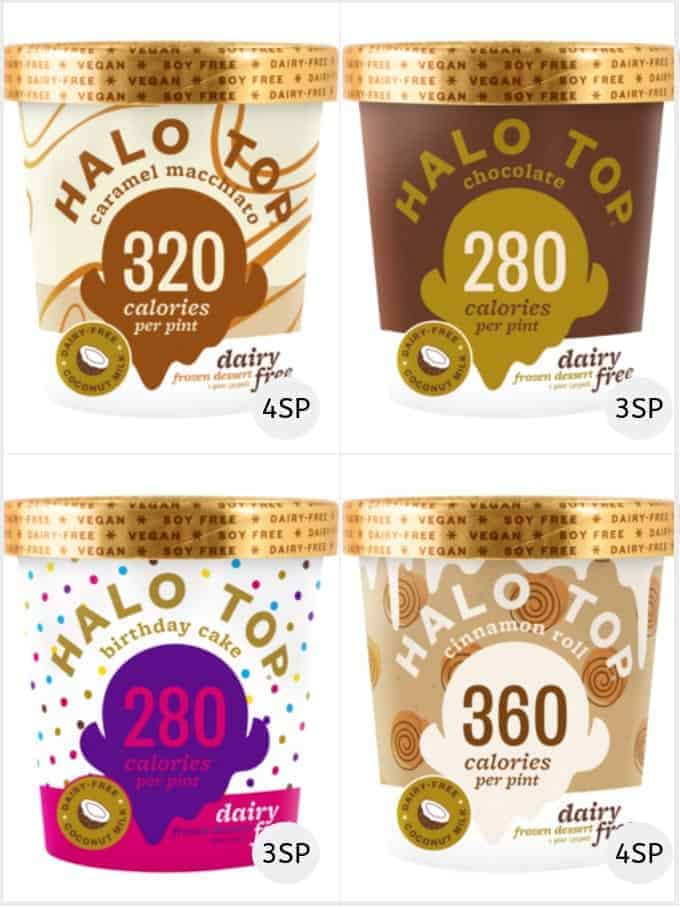 A selection of Halo Top dairy free ice creams