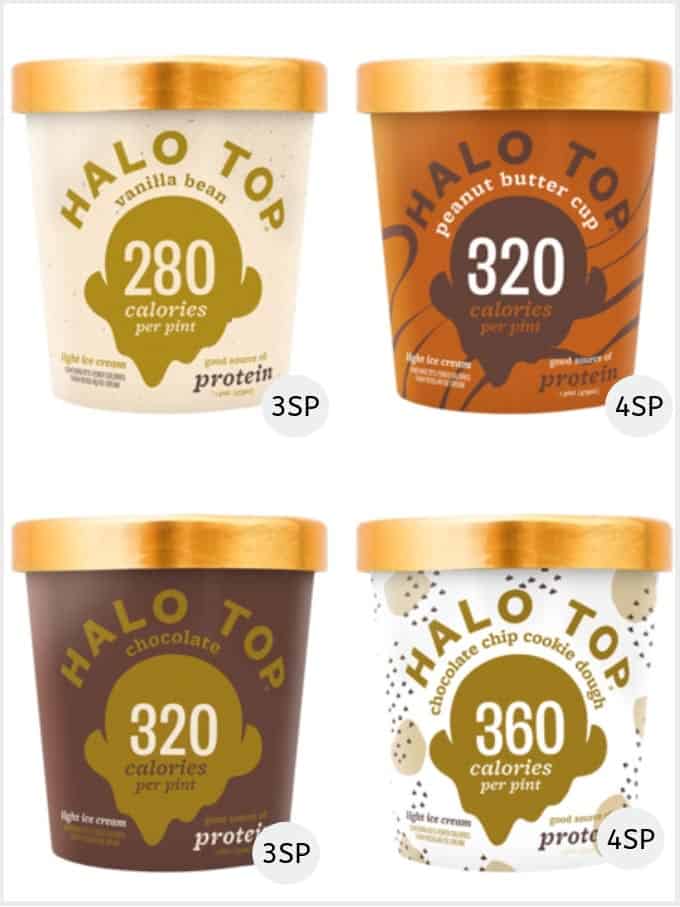 A selection of Halo Top Ice creams