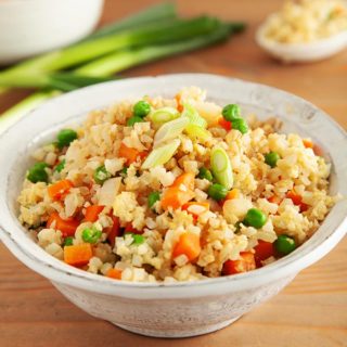 A bowl of egg fried cauliflower rice