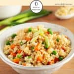 A bowl of cauliflower egg fried rice