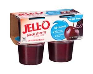 A box of Jell-o black cherry jello