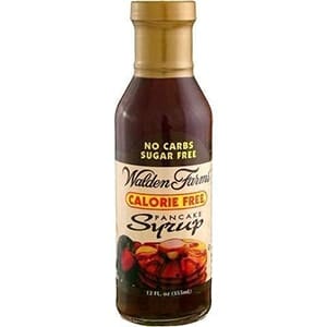 A bottle of Walden Farms Calorie Free Pancake Syrup - zero Smart Points Weight Watchers