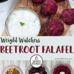 Pictures of making beetroot falafels