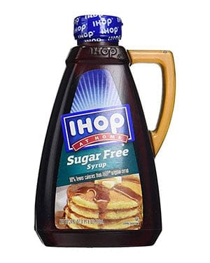A bottle of ihop sugar free syrup