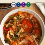 A bowl of cabbage soup