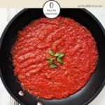 A skillet of easy marinara sauce