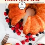 A top down picture of an pineapple angel food cake