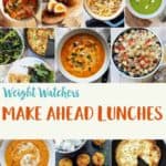 A photo collage of easy make ahead ww lunch recipes
