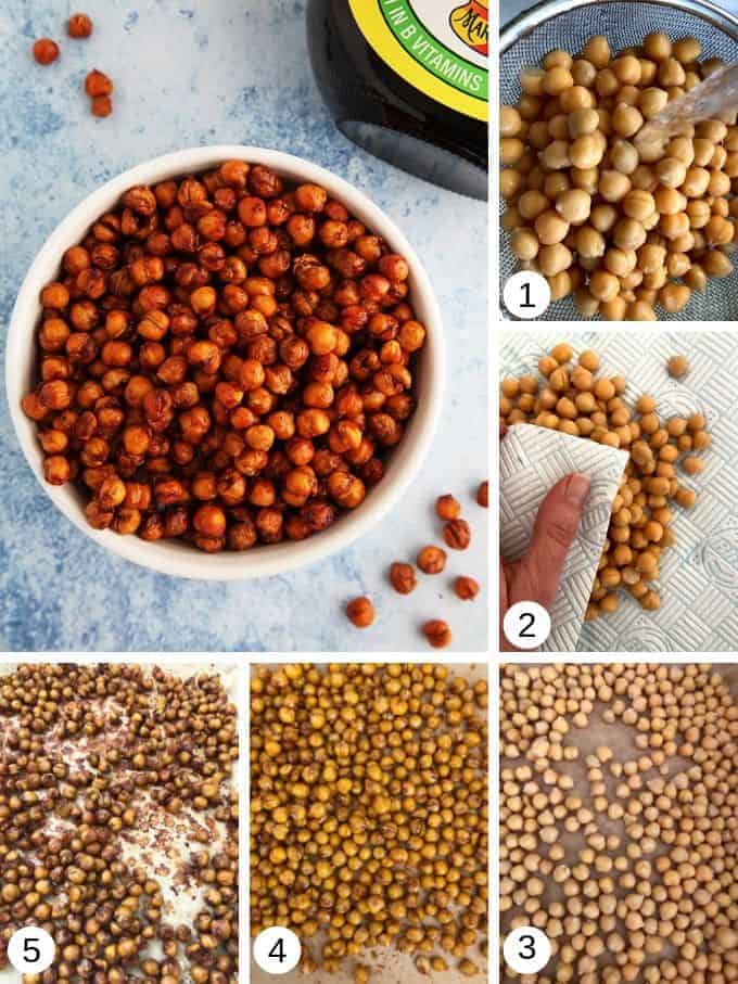 Pictures of making marmite chickpeas