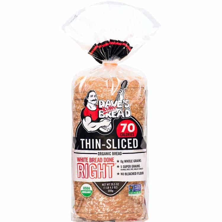 A loaf of Dave's Killer thin slice white bread
