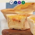 A close up picture of a custard tart