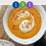 A soup bowl on a wooden table