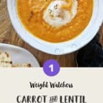 A bowl of soup on a wooden table