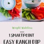 Bowls of Ranch Dip and Crudites