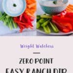 Bowls of Ranch Dip and Crudites