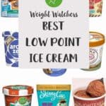 A collage of different brands of ice creams suitable for WW