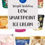 A collage of different brands of ice creams suitable for WW