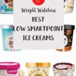 A collage of different brands of ice creams suitable for WW
