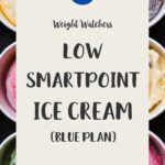 A collage of different brands of ice creams suitable for WW