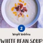 White bean soup with bacon crumbles WW