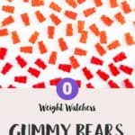 Red, green and orange gummy bears on a white background