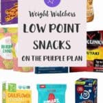 A collage of WW friendly snacks with text overlay